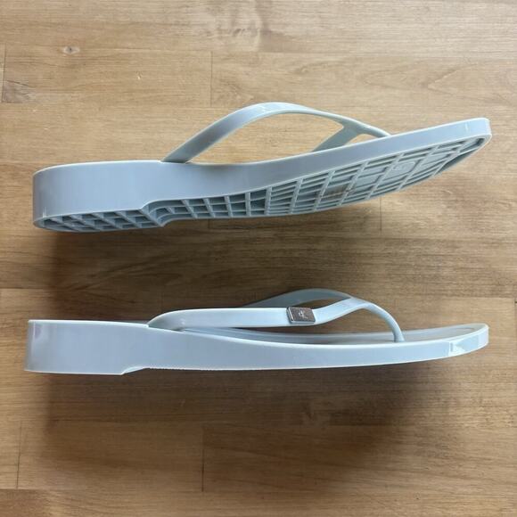 Calvin Klein CK Women Sandals Gray Blue Silver Flip Flop Flats Size 9 Classic - Picture 4 of 8